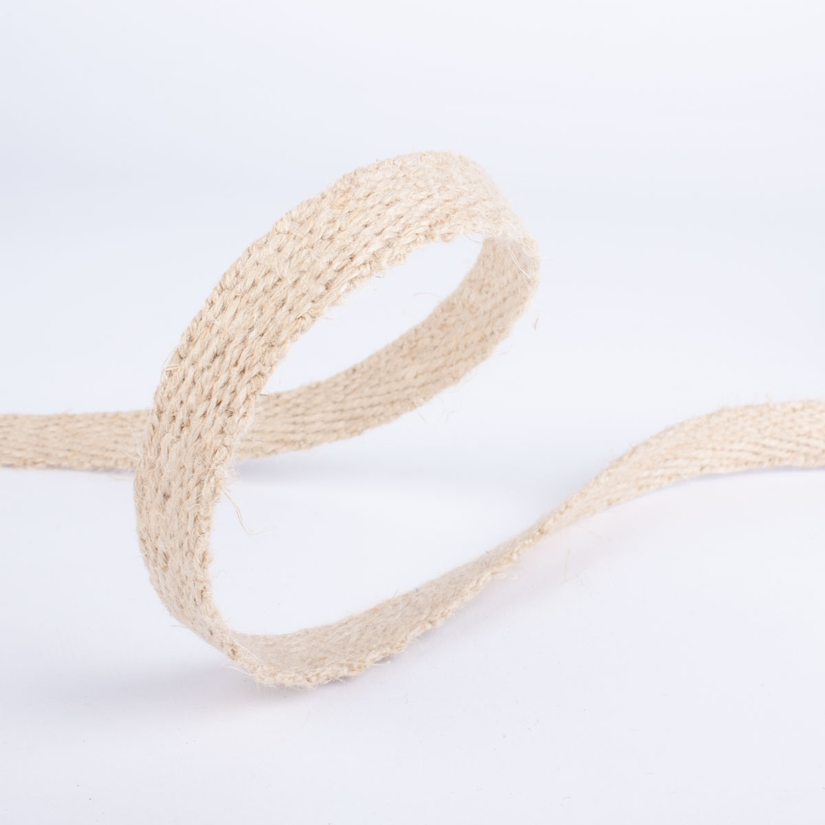 Herringbone hemp tape natural colour 12 mm