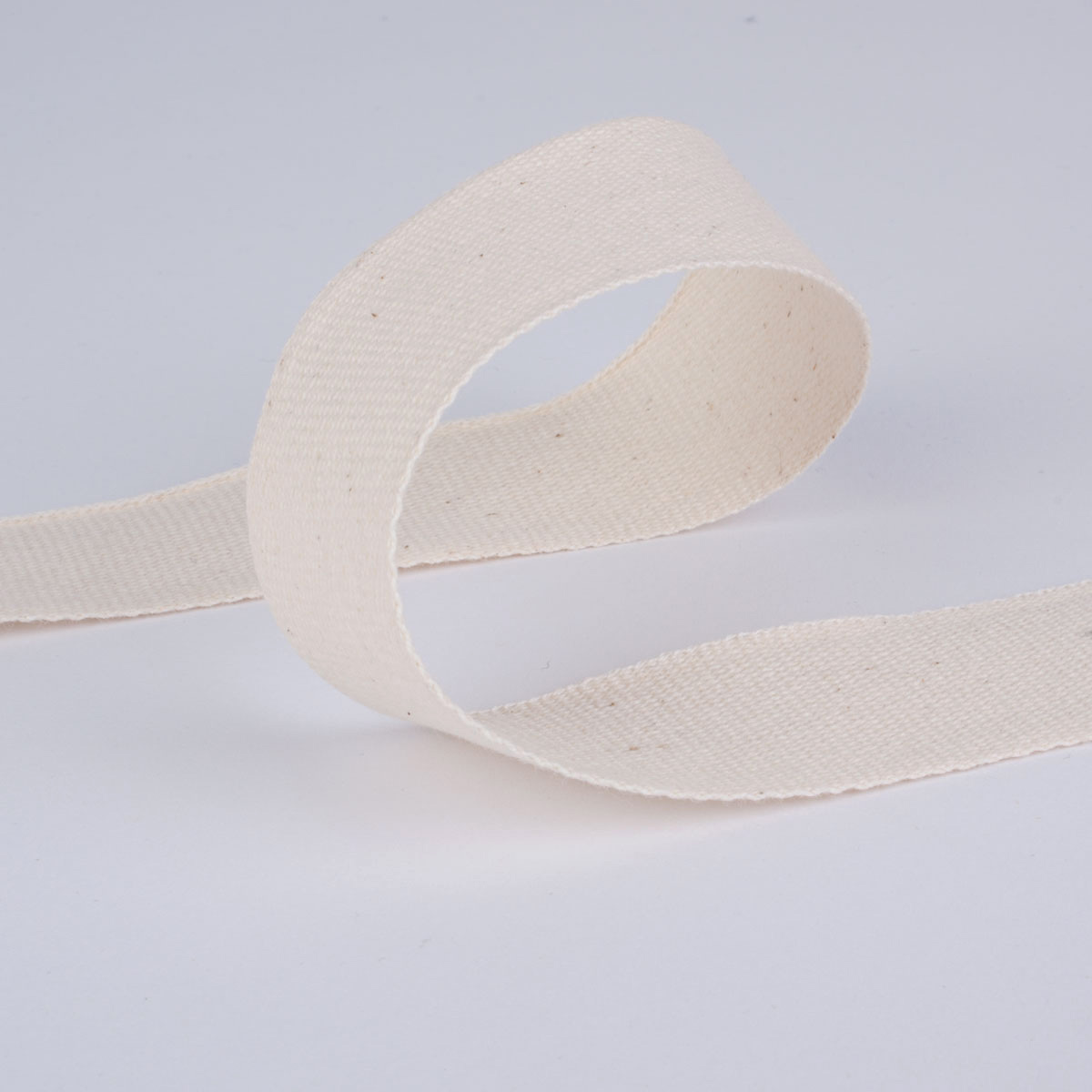 Narrow weave ribbon organic cotton 25 mm