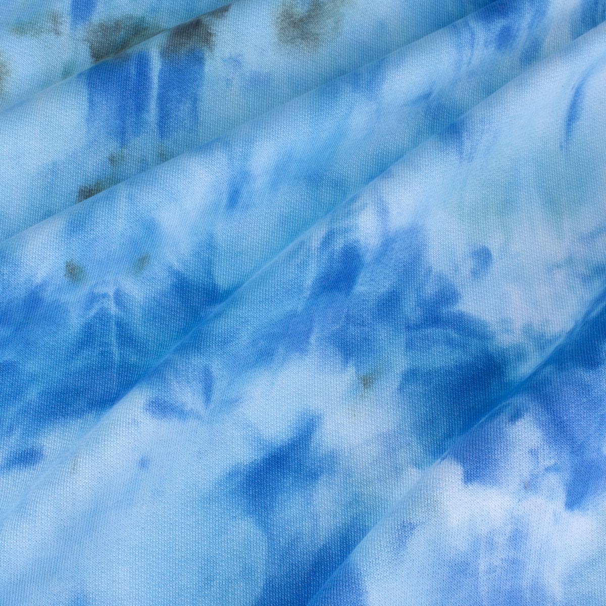 Unbrushed organic cotton sweat with blue phantasy design