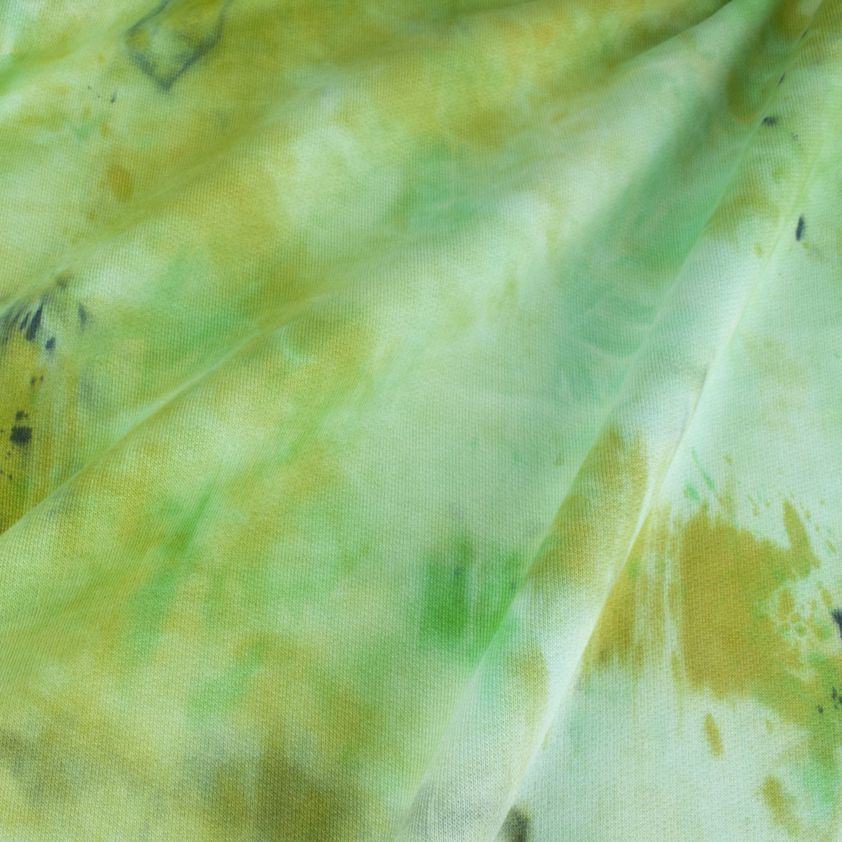 Unbrushed organic cotton sweat with green phantasy design